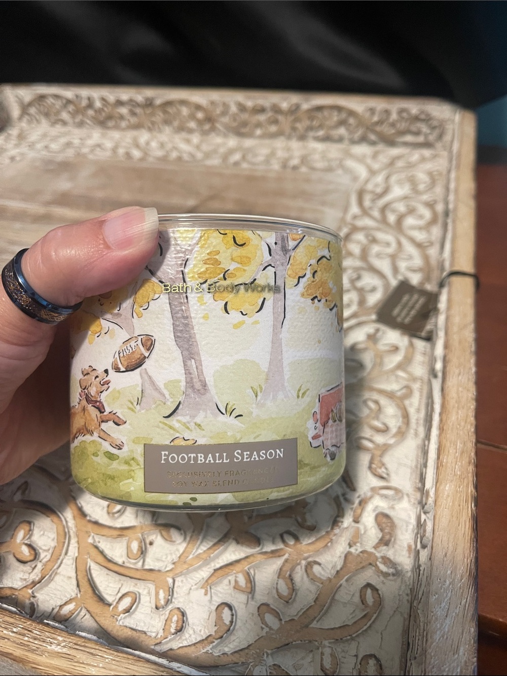 Bath & Body Works Football Season Candle - Yellow and Green